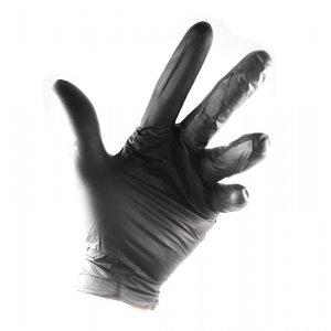 black Nitrile gloves without powder with non-slip grip