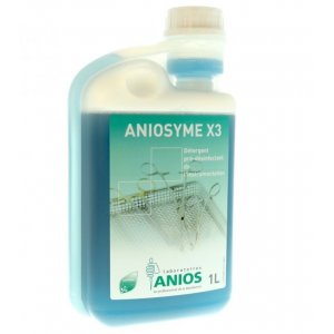 Detergente enzimatico Aniosyme X 3, decontaminante, 1 lt con dosatore