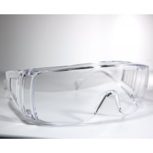 Single-lens transparent protective glasses