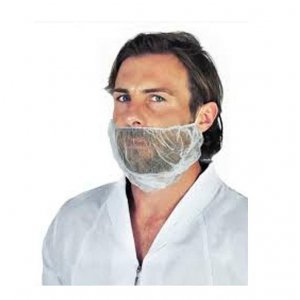 white disposable beard cover with elastic, 100pcs