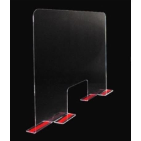 Pannello Parafiato antibattero in Plexiglass con biadesivo, spessore 3mm,  100x61cm, protezione