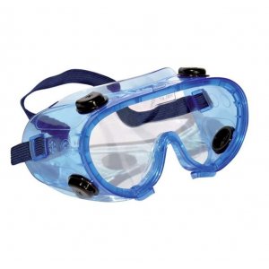 Panoramic safety glasses with anti-fog lens