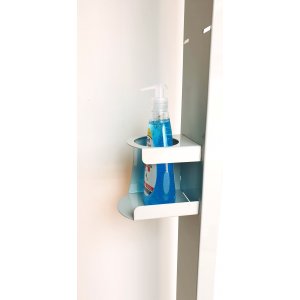Metal stand complete with 6 bottles of hand gel with dispenser