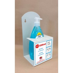 Supporto in metallo da parete o da banco per gel mani disinfettante