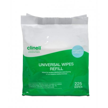 CLINELL WIPES Refill 26x26 cm, cf. 225pcs