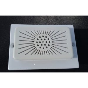 White plastic grille for built-in vacuum cleaner