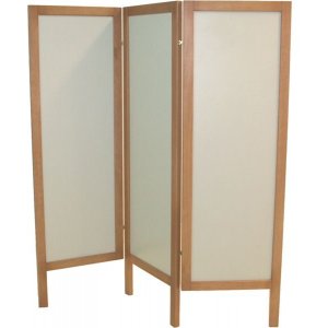 3-door wooden screen in MDF, natural color