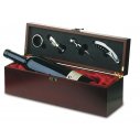 Wine bottle holder box with accessories