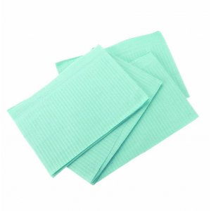 Towelette green polythene 32x46, pack 500pz